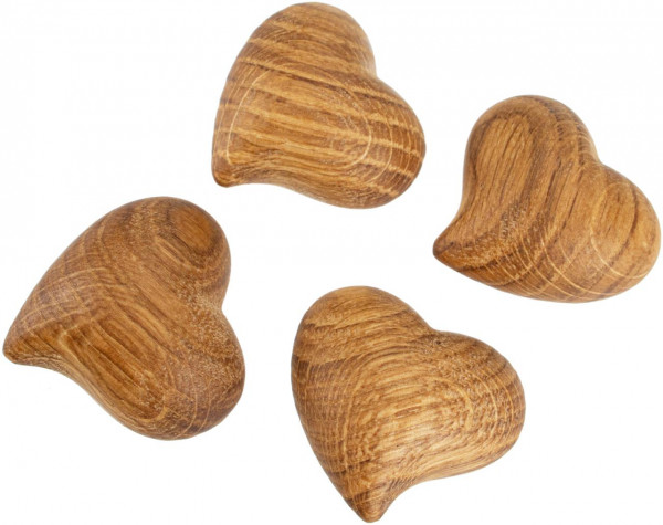 Holz Herz geschwungen Handschmeichler 5,5 x 5 x 3,3 cm aus Eiche geölt